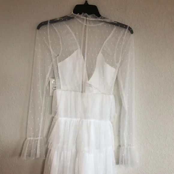 Sale ‼️Tularosa Blue Moon ruffle white tulle mini Dress new - Picture 10 of 13